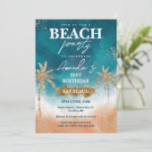 Elegant and Fun Beach Birthday Party Kaart (Staand voorkant)