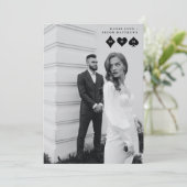 Elegant and Fun Las Vegas Elopement Announement Kaart (Staand voorkant)