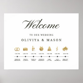 Elegant and Minimal Wedding Order of Events Sign Poster