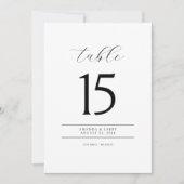 Elegant and Modern Minimalist Table Number Cards Kaart (Voorkant)