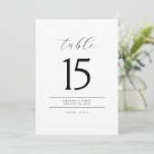 Elegant and Modern Minimalist Table Number Cards Kaart (Staand voorkant)