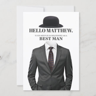 Elegant and Modern Wedding Best Man Proposal Card Kaart