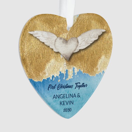 Élégant Ange Coeur Ailes Premier Noël (devant)