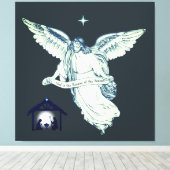 Elegant  Angel met Bethlehem Canvas Afdruk (Insitu (Houten vloer))