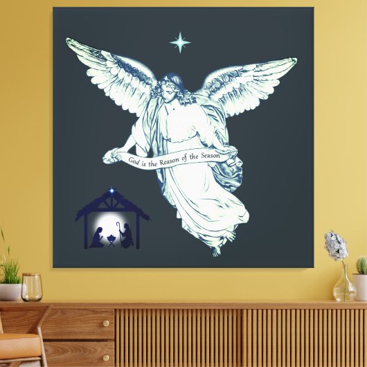 Elegant  Angel met Bethlehem Canvas Afdruk (Insitu (Woonkamer))