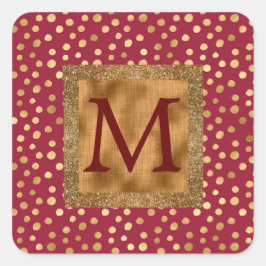Elegant Animal Print Cheetah Chic Burgundy Gold Vierkante Sticker