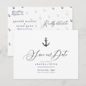 Elegant anker, nautisch Bewaar de datum Briefkaart (Voorkant / Achterkant)