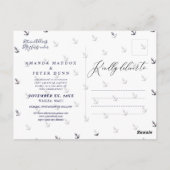 Elegant anker, nautisch Bewaar de datum Briefkaart (Achterkant)