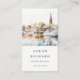 Elegant Annapolis Maryland Waterverf reizen Visitekaartje