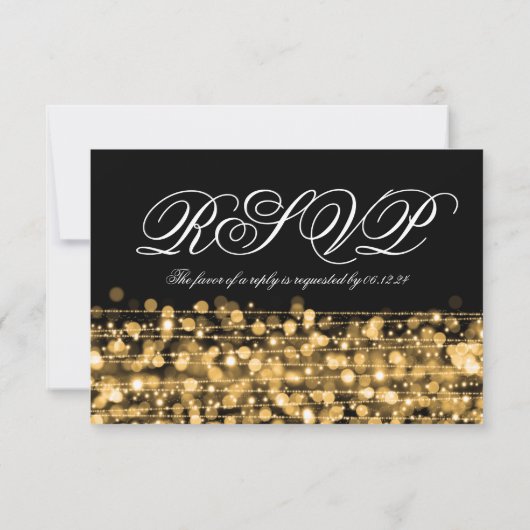 Elégant Anniversaire RSVP Sparkles Gold (Dos)