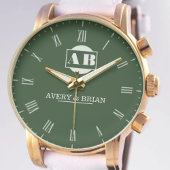 Elegant Anniversary Keepsake Couples Personalized Horloge