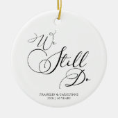 Elegant Anniversary Vow Renewal Custom Text Keramisch Ornament (Voorkant)