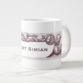 Elegant Antiek apen Holding Jouw naam Extra Grote Mok (Voorkant rechts)