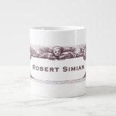 Elegant Antiek apen Holding Jouw naam Extra Grote Mok (Voorkant)