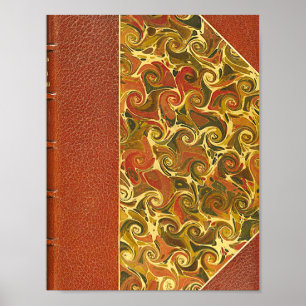 Elegant Antiek Boek, Sierlijke Spiraal Patroon Poster