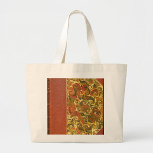Elegant Antiek Boek, wervelpatroon Grote Tote Bag