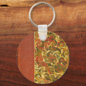 Elegant Antiek Boek,  wervelpatroon Sleutelhanger (Voorkant)