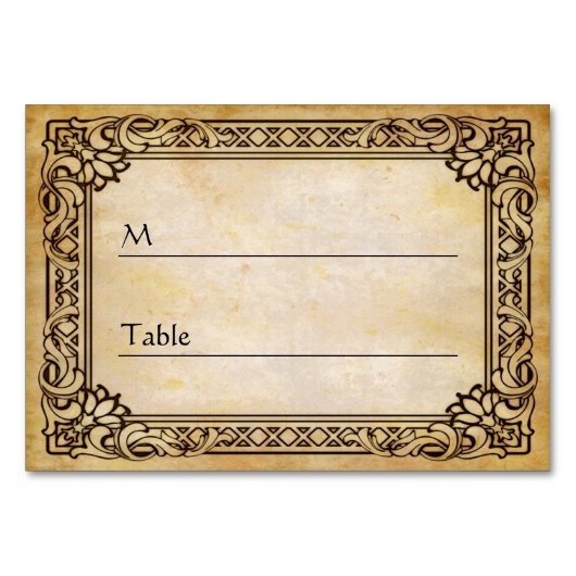 Elegant Antiek bruiloft Kaart (Voorkant)