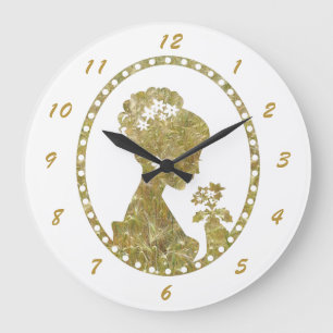 Elegant Antiek Gold Cameo Grote Klok