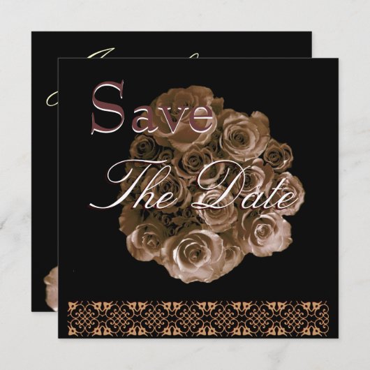 Elegant ANTIEK GOLD Roos Wedding Save Date Save The Date (Voorkant / Achterkant)