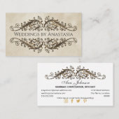 Elegant Antiek Gold Swirls papier Visitekaartje (Voorkant / Achterkant)