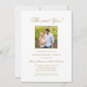 Elegant Antiek Goud Bruiloft Verlovingsfeest Kaart (Voorkant)