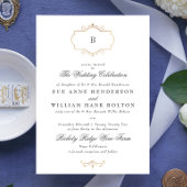 elegant antiek klassiek goudmonogram bruiloft kaart