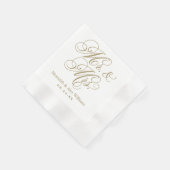 Elegant Antiek Mr. en Mrs Script Monogram Servetten (Hoek)