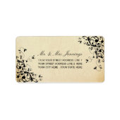 Elegant Antiek Swirls Wedding Labels (Voorkant)