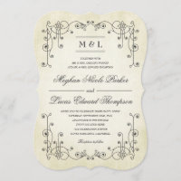 Elegant  Antiek versleten papier look bruiloft