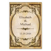 Elegant Antiek Wedding Table Number Kaart (Achterkant)