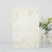 Elegant Antiek White Vintage Wedding Briefpapier (Staand voorkant)