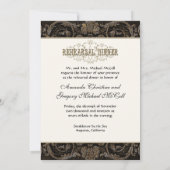 Elegant antiqued Gold Baroque repesal Dinner Kaart (Achterkant)