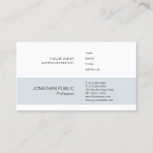 Elegant Appointment Herinneringen Sleek Plain Tren Afsprakenkaartje