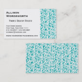 Elegant Aqua Blauwgroen Damask Swirl Scroll Visitekaartje (Voorkant / Achterkant)