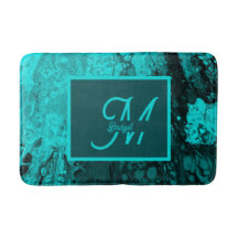 Elegant Aqua Blauwgroen vet Script Monogram