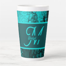 Elegant Aqua Blauwgroen vet Script Monogram