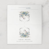 Elegant Aqua Blue floral Teapot Cup Crest Weddensc (Buitenkant ongevouwen)