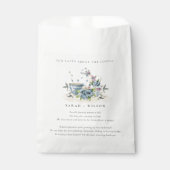 Elegant Aqua Blue Floral Teapot Facts Wedding Bedankzakje (Voorkant)