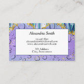 Elegant Aqua Blue Gradient Ombre Aangepaste naam Visitekaartje (Achterkant)