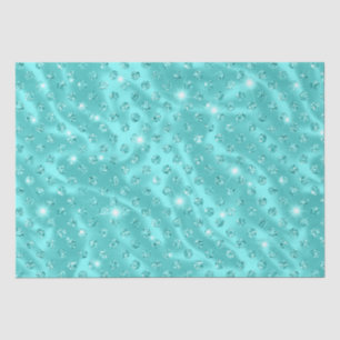 Elegant Aqua Blue Polka Dot Metallic Glitter Tissuepapier