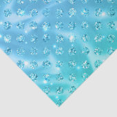 Elegant Aqua Blue Polka Dot Metallic Glitter Tissuepapier (Detail)