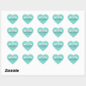Elegant Aqua Custom Wedding Monogram Dank u Hart Sticker (Vel)