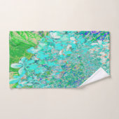 Elegant Aqua en Green Limelight Hydrangea Detail Bad Handdoek (Handdoek)