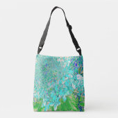 Elegant Aqua en Green Limelight Hydrangea Detail Crossbody Tas (Achterkant)