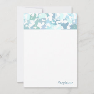 Elegant Aqua Gray en White Abstract Geometric Notitiekaartje