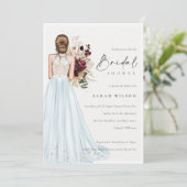 Elégant Aqua Mariage Gown Invitation Fête des mari (Debout devant)