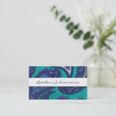 Elegant Aqua Paisley Professional Visitekaartjes (Staand voorkant)