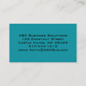 Elegant Aqua Paisley Professional Visitekaartjes (Achterkant)