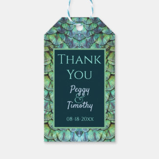 Elegant Aqua Peacock Feathers Wedding Favor Gift T Cadeaulabel